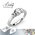 Destiny Jewellery Crystal From Swarovski Three Stone Brilliant Ring